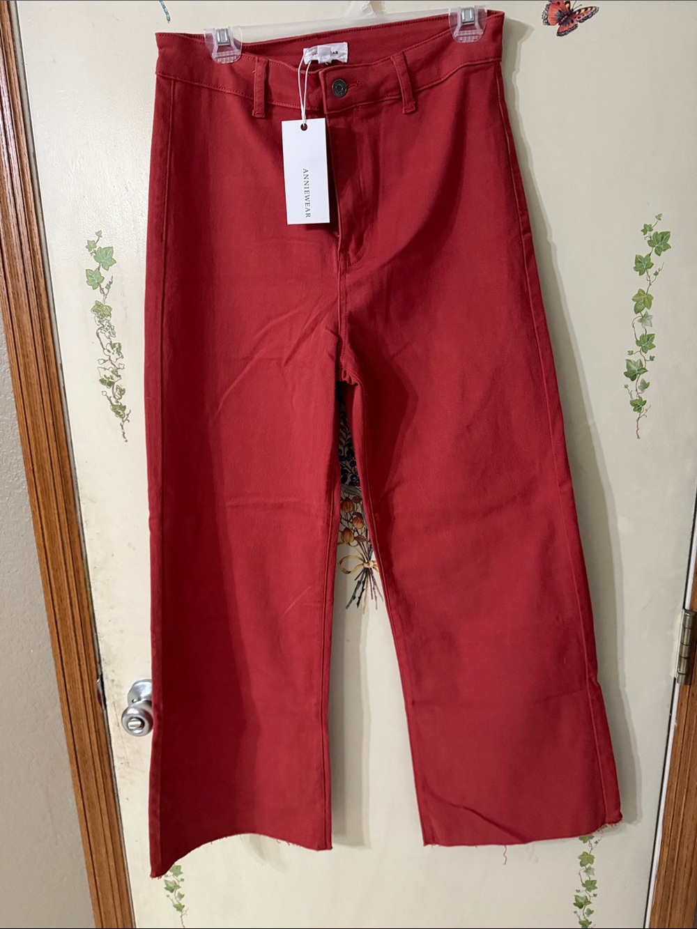 AnnieWear Red Wide-Leg Jeans